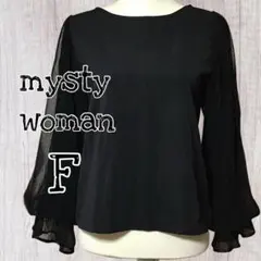 misty woman トップス 袖シアー プルオーバー Fサイズ/USED