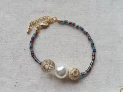 ハンドメイド ビーズ パール ブレスレット