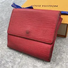 ルイヴィトン エピ ポルトモネビエカルトクレディ 赤　レッド　レザー