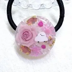 ②-⑭レジンヘアゴム。シマエナガ。人気作家さんの樹脂粘土薔薇。スターフラワー。