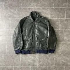 -90's vintage 古着 G-1 A-2 本革フライトジャケット 黒 L