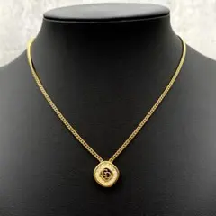 美品✨クリスチャンディオール ラインストーン CDロゴ ゴールド ネックレス