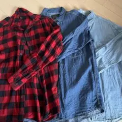 ネルシャツとデニムシャツのセット　3着　まとめ売り