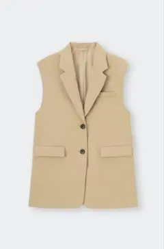 GUベージュ オーバーサイズテーラードベスト