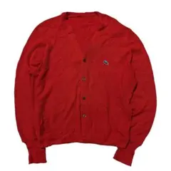 LACOSTE ラコステ L相当 ニットカーディガン 古着 レッド