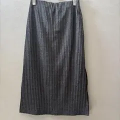 JEANASIS リブニット ロングスカート グレー スリット入りのサムネイル
