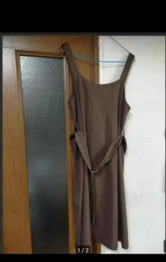 袖丈...袖なし ジャンパースカート dazy ブラウン ワンピース