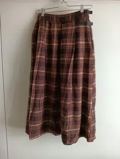サマンサモスモス★SM2 チェックスカート ブラウン系　ロングスカート