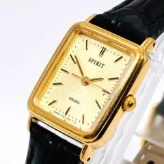新品電池 SEIKO セイコー SPIRIT ゴールド スクエア 腕時計