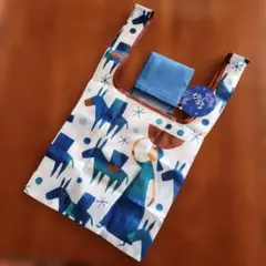 カルディ　エコバッグ 　Helpers　ブルー