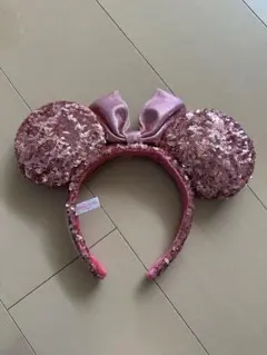 ミニーマウス スパンコールカチューシャ　ピンク