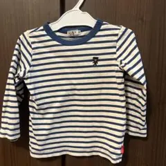 ミキハウス ダブルビー ロンT 青ボーダー