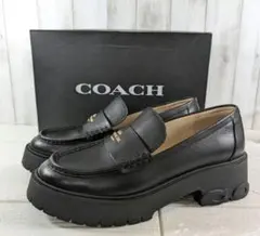 【本日限定価格】COACH ルーシーローファー 厚底 ラギットソール 黒