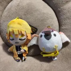 鬼滅の刃　ユニバコラボ　我妻善逸　チュン太郎　ぬい　キーホルダー