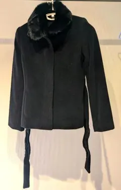 コムサイズム　ファー付きコート