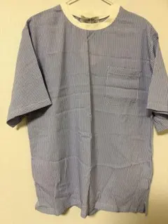 Sonny Label 半袖シャツ 青と白のストライプ