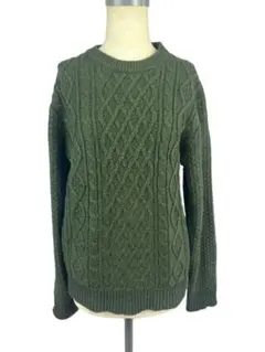 ユニクロセーター★グリーン★カーキ★暖かいニット★厚手ニット★Mサイズ★男女兼用