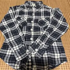 グレー系チェック　フランネルシャツ　140センチ