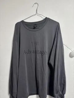 グレー プリント長袖トレーナー