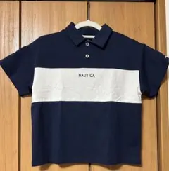 新品　NAUTICA ノーティカ 配色切替　ポロシャツ　140サイズ　ネイビー