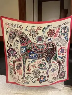 エルメス馬の花柄デザイン大判スカーフ - メルカリ