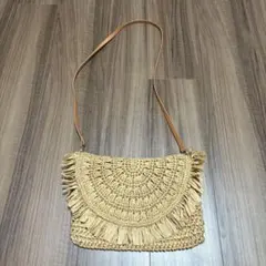 ストロー フリンジ ショルダーバッグ