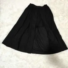 《美品》jouete ラップスカート風ショートパンツ 黒 綿麻 レイヤード風 M