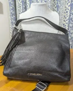 MICHAEL KORS ブラックレザーツーウェイバッグ