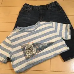 GAPデニムパンツ&半袖Tシャツ
