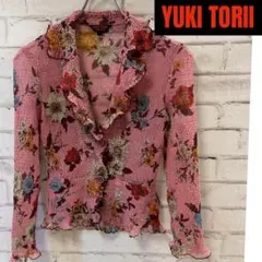 【美品】YUKI TORII 花柄シワ加工ジャケット Mサイズ 日本製