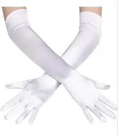 【新品】サテン製エレガントロングウェディンググローブ　55cm