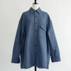 270 パラスパレス タグ付き デニム シャンブレー フレア シャツ 