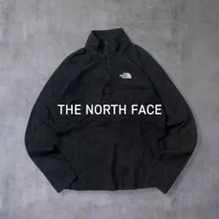 古着 ノースフェイス ハーフジップ フリース 黒 企業ロゴ 刺繍ロゴ