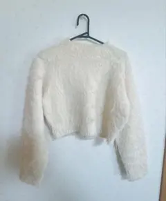 ラメシャギーニットプルオーバー　リリーブラウン