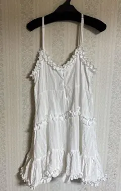 フリル×コットンストライプビスチェディテールキャミチュニック