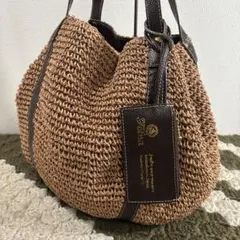 Folna フォルナ 2wayストロー×レザー かごバッグ ショルダートートのサムネイル