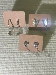 シルバーモチーフピアス 3点セット