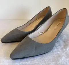 ZARAグレー ポインテッドトゥ パンプス 36