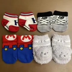 ベビー靴下 新生児 0〜6ヶ月程度　男の子用　4足セット