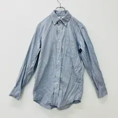 【a0217】UNIQLO ボタンダウンシャツ グレー M 長袖シャツ