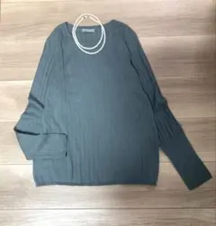 １回着　美品　セオリーリュクス　プルオーバー　リブ　春ニット　38 グレー
