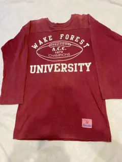 USA製 WakeForest チャンピオン 7部丈 フットボールTシャツ M
