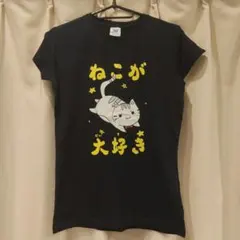 JHK ブラック 猫柄 半袖Tシャツ