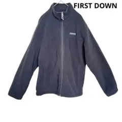 【FIRST DOWN】フリースジャケット 黒 裏地チェック ボンディング Mのサムネイル
