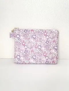 ファスナーポーチ リバティ キルティング裏地付 キラキラ ミシェル ハンドメイド