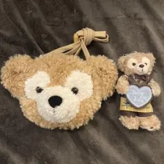 TDS ダッフィー　ポシェット&ぬいぐるみバッジ　セット