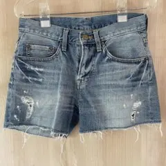 【ローリーズファーム】ダメージジーンズ ショートパンツ S デニム レディース