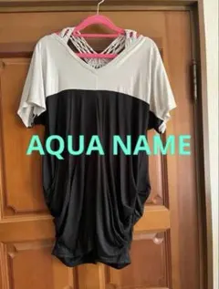 【新品】AQUA NAME 半袖チュニック （グレー×ブラックのサムネイル