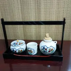 ＊陶器製調味料セット 花柄