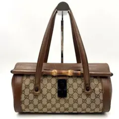 GUCCI GG柄 バンブー ミニボストン GGキャンバス ベージュ 肩掛け